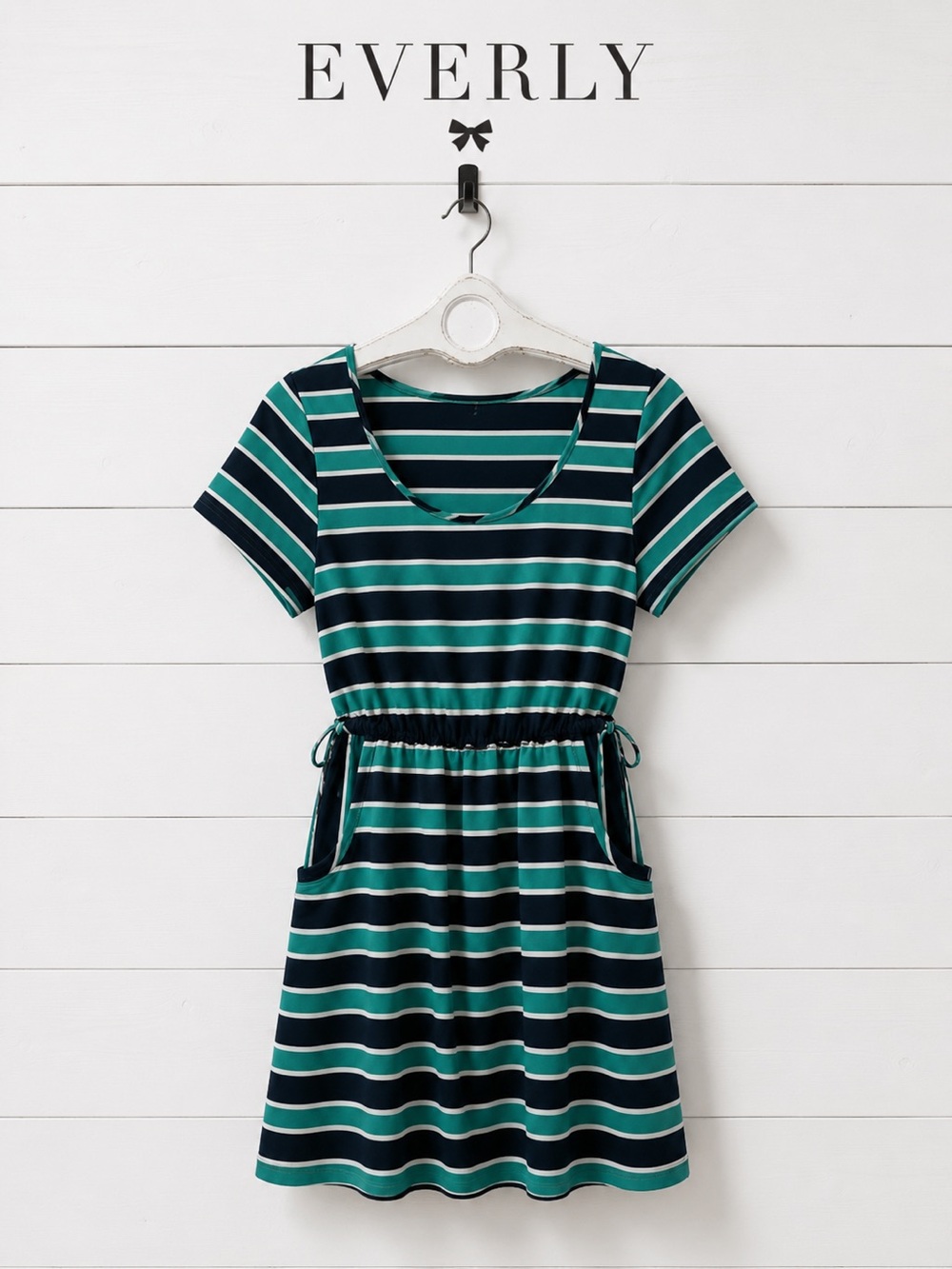 EVERLY Striped Pocket Dress size S